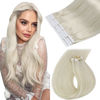 Picture of Sunny Blonde Tape in Human Hair Extensions for Women Tape on Hair Extensions Real Human Hair #60 Platinum Blonde Tape Extensions Real Hair Seamless Tape ins Remy Hair Extensions Long 20pcs 50g 26inch