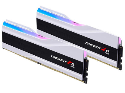 Picture of G.SKILL Trident Z5 RGB Series (Intel XMP 3.0) DDR5 RAM 32GB (2x16GB) 6000MT/s CL36-36-36-96 1.35V Desktop Computer Memory UDIMM - Matte White (F5-6000J3636F16GX2-TZ5RW)