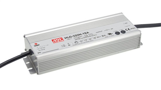 Picture of Mean Well HLG-320H-12A Switching LED Power Supply, Single Output, 12V, 0-22A, 264W, 1.7" H x 3.5" W x 9.9" L, White