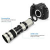 Picture of Lightdow 420-800mm f/8.3 Manual Zoom Super Telephoto Lens + T Mount Ring for Canon EOS 80D 90D Rebel T3 T3i T4i T5 T5i T6 T7 T6i T7i SL1 SL2 60D 70D 77D 5D III/5D IV 6D 7D/7D II (White Version)