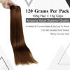 Picture of LAAVOO Auburn Brown Human Hair Clip in Extensions 20 inch 7pcs/120g Medium Brown Clip in Hair Extensions Real Human Hair Auburn Brown Long Straight Double Weft Real Hair Extensions