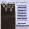 Picture of Clip In Human Hair Extensions Human Hair 20 Inch 7pcs Dark Brown Natural Double Weft No Shedding No Tangling Remy Human Hair Extensions Thick Hair Extensions Clip