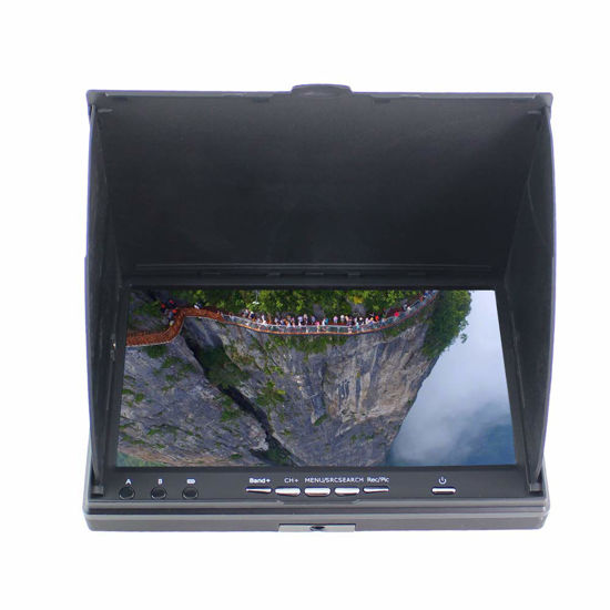 Picture of SoloGood 5.8G FPV Monitor 7 inch with DVR 40CH 800 x 480 LCD FPV Receiver Monitor with Sun Hood Built-in Battery for FPV Drone RC Car