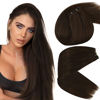 Picture of Sunny Human Hair Weft Extensions,Chocolate Brown Weft Hair Extensions Human Hair Double Weft Sew in Weft Hair Extensions Real Human Hair Straight Full Head 22inch 100g