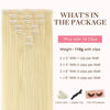 Picture of GOO GOO Seamless Clip in Hair Extensions with Invisible PU Skin Weft,100% Real Human Hair, 110g 7pcs Natural Silky Straight Hair Extensions, Long Hair for Women, Bleach Blonde#613 16inch