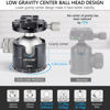 Picture of Low Profile Ball Head Unique 54mm Ball 360 Panoramic Tripod Head CNC Aluminium Alloy Metal Ball-Head Arca Swiss Quick Release Plate Max Loading 77lbs/35kg 