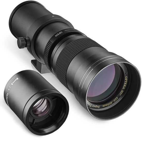 Picture of Opteka 420-800mm (w/ 2X- 840-1600mm) f/8.3 HD Telephoto Zoom Lens for Sony E-Mount FE SEL NEX Digital Cameras