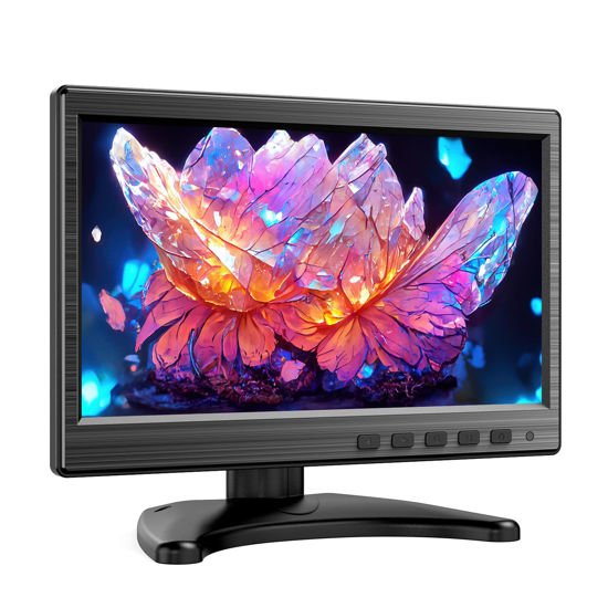 Picture of Miktver 10.1 inch Monitor, 1024x600 LCD IPS Monitor 10 inch Security CCTV Display with HDMI, VGA, BNC, RCA Interfaces for Home, Office, Warehouse Surveillance