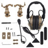 Picture of Hdlsina Tactical Shooting Headset + with U94 PTT 2pin with ARC Rail Adapter Noise Reduction & Sound Pickup Ear Protection (Tan)