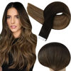 Picture of Full Shine 100g 40pcs Tape in Extensions Human Hair Balayage Off Black to Medium Brown and Honey Blonde Glue in Hair Extensions Real Human Hair