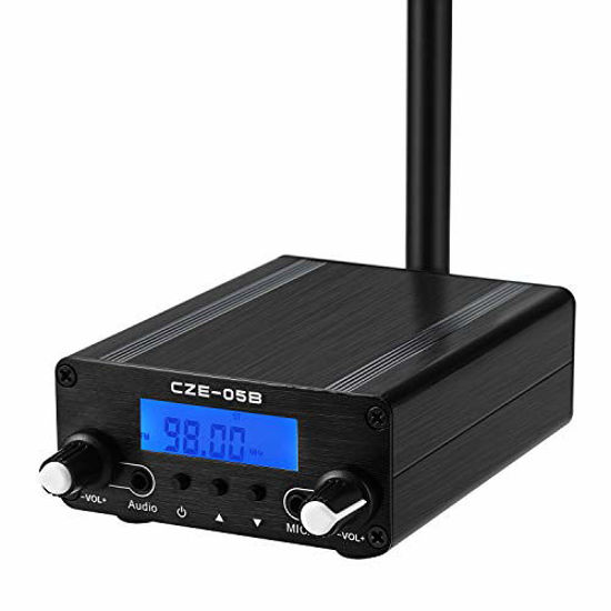 Picture of FM Transmitter for Church, FM Transmitter 0.5W 76MHz~108MHz LCD Broadcast Transmitter Mini Radio Stereo Station PLL with Antenna Up 1000Feet Distance for Broadcasting Music, Audio, Voice, School, Park