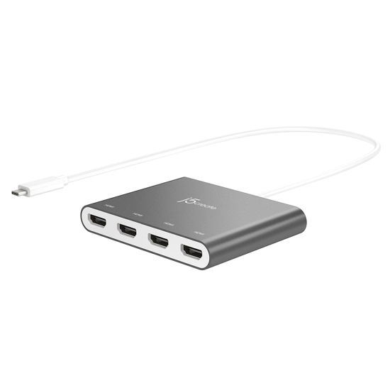 Picture of j5create USB-C to 4 Port HDMI Adapter Hub- Multi Monitor Splitter - Support 4 1080p 60Hz Displays - Compatible with Type-C MacBook and Windows Laptop (JCA366)