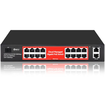  PoE Switch with 16 POE Ports +2 Gigabit Uplink,1 x 1.25G  SFP,802.3af/at PoE+ 100Mbps, 240W Built-in Power, Extend to  250Meter,Unmanaged Metal Plug and Play : Electronics