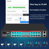 Picture of STEAMEMO 16 Port Gigabit PoE Switch, Smart Managed Gigabit Ethernet Switch, 16 PoE+ Ports@240W, Plug and Play, Vlan, Fanless, Desktop or Rackmount, Overload Protection w/ Port