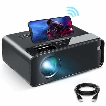 Picture of Mini Projector for iPhone, ELEPHAS 2023 WiFi Movie Projector with Synchronize Smartphone Screen, 1080P HD Portable Projector Supported 200" Screen, Compatible with Android/iOS/HDMI/USB/SD/VGA