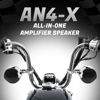 Picture of GoHawk AN4-X All-in-One Built-in Amplifier 4.5" Full Range Waterproof Bluetooth Motorcycle Stereo Speakers Audio Amp System, 1 to 1-1/4" Ape-Hanger Handlebar Harley Custom Touring Cruiser Chrome