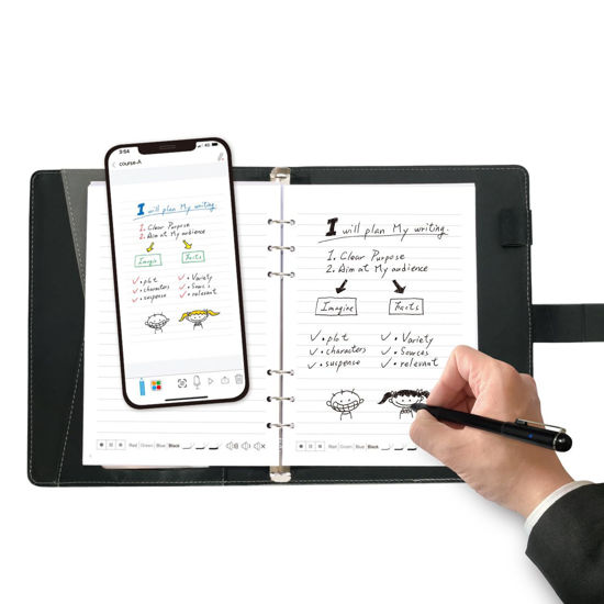 Picture of Ophaya 2 in 1 Digital Pen Smart Pen Writing Set, Includes Smartpen, Notebook, Use with Ophaya App for Notes Taking, Recording, Storing