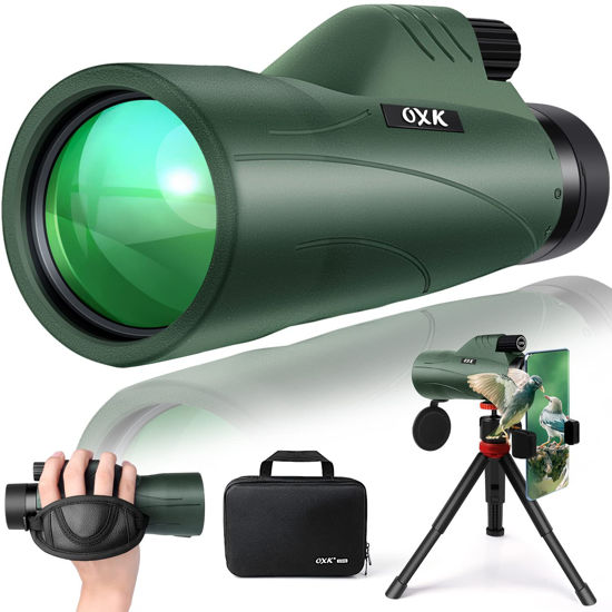 Picture of 12x56 High Power Monocular Telescope with Smartphone Adapter Tripod Travel Bag, Larger Vision Monoculars for Adults Kids with BAK4 Prism & FMC Lens, Suitable for Bird Watching Hunting Hiking Camping