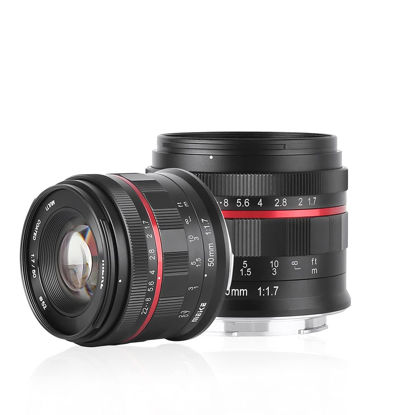 Picture of Meike 50mm F1.7 Full Frame Large Aperture Manual Focus Lens for Panasonic Lumix Sigma Leica L-Mount Mirrorless Camera Such as S1, S1R,S1H, S5, FP…