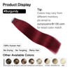 Picture of SUYYA Tape in Hair Extensions Human Hair Burgundy 26 Inch 60g/pack 20pcs Straight Seamless Skin Weft Tape in Real Human Hair Extensions Wine Red(26inch #Burgundy)