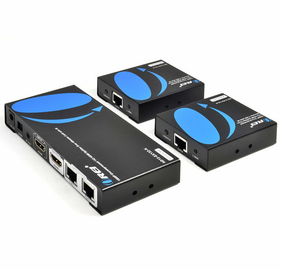 Picture of OREI 1x2 HDMI Extender Splitter Over Single Cable CAT6/7 1080P With IR Remote EDID Management - Up to 132 Ft - Loop Out - Low Latency