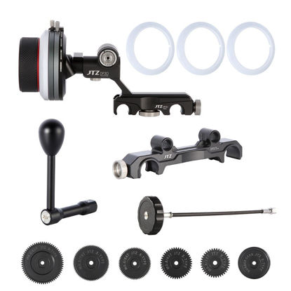 Picture of JTZ DP30 Cine Follow Focus Puller 15mm / 19mm Rail Sytem KIT for FS700 C300 C500 II III Blackmagic URSA Mini BMCC BMPCC 4K 6K A7 A7R A7S II III IV A9 ARRI Lens Video Cinema DSLR Cameras