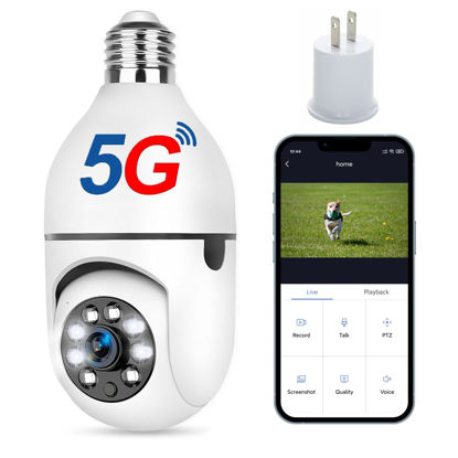 Picture of GuFamily Light Bulb Security Camera 2K 2.4GHZ / 5GHz WiFi Camera with Night Vision, Remote Control Outdoor Camera Motion Detection & Tracking Surveillance Cam for Baby and Pet, Cloud & SD Card Storage