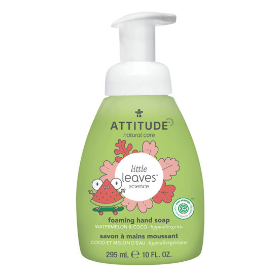 Picture of ATTITUDE Natural Foaming Hand Soap for Kids, Hypoallergenic Plant-Based Formula, Vegan and EWG Verified, Watermelon & Coco, 10 Fl Oz (14057)