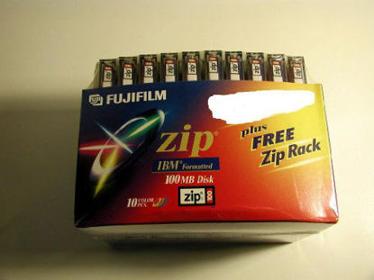 Picture of FUJI ZIP 100MB IBM Formatted 10PK Color with Zip Rack