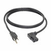 Picture of Tripp Lite Standard Computer Power Cord 10A,18AWG (NEMA 5-15P to Left Angle IEC-320-C13) 6-ft.(P006-006-13LA),Black