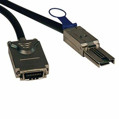 Picture of Tripp Lite External SAS Cable, 4 Lane - mini-SAS (SFF-8088) to 4xInfiniband (SFF-8470) 2M (6-ft.)(S520-02M) , Black