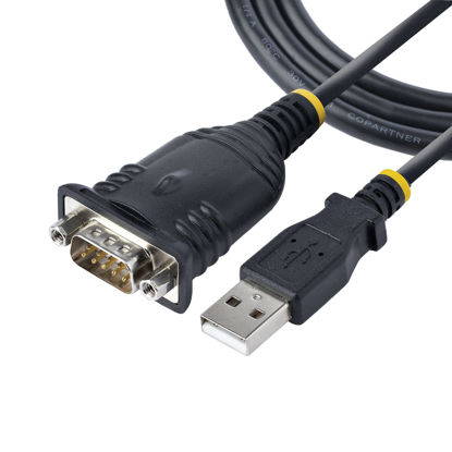 Picture of StarTech.com 3ft (1m) USB to Serial Cable, DB9 Male RS232 to USB Converter, Prolific IC, USB to Serial Adapter for PLC/Printer/Scanner/Switch, USB to COM Port Adapter, Windows/Mac (1P3FP-USB-SERIAL)