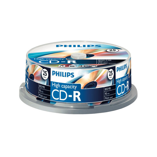 Picture of Philips CD-R 800 MB Data (Gbyte/90 Minuten, Multi Speed Recording 25er