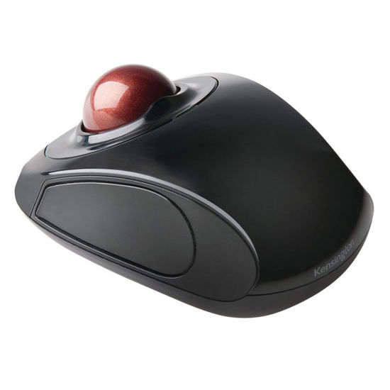 Picture of Kensington Orbit Wireless Mobile Trackball, 2.4 Ghz Frequency/30 Ft Wireless Range, Left/Right Hand Use, Black/red