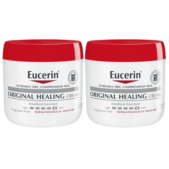 Picture of Eucerin Original Healing Cream, Fragrance Free Body Cream for Dry Skin, 2 Pack of 16 Oz Jars