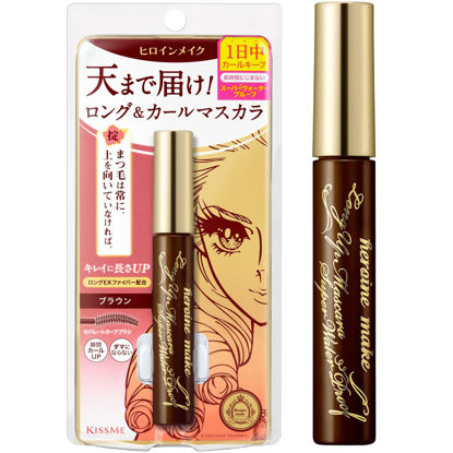 Picture of HEROINE MAKE by KISSME Long UP Brown Mascara, Super Waterproof w/Super Lengthening & Tubing Fiber for Long and Curl Mascara Makeup WP 02 Brown…