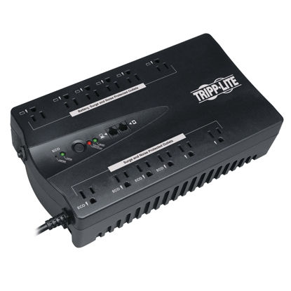 Picture of Tripp Lite ECO750UPSTAA 750VA 450W UPS Eco Green Battery Back Up 120V USB RJ11 TAA GSA, 12 Outlets