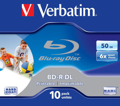 Picture of Verbatim 43736 BD-R DL 50GB 6X Printable - 10 Pack Jewel Case