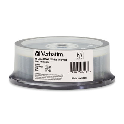 Picture of Verbatim M DISC BDXL 100GB 4X White Thermal Hub Printable - 25pk Spindle