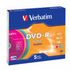 Picture of Verbatim DVD-R 16X Non-Printable Slim Case Pack of 5 43557