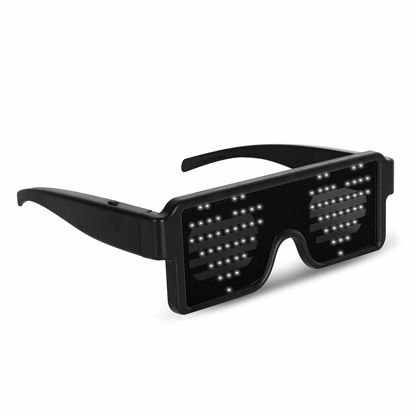 Picture of WHITE LED Flash Glasses 8 Adjustable Patterns Luminous Flashing Shades Eye Wear For Birthday Party Corporate Events Raves Music Festivals Nightclubs Concerts Weddings Dancing Group Fitness Great Gift