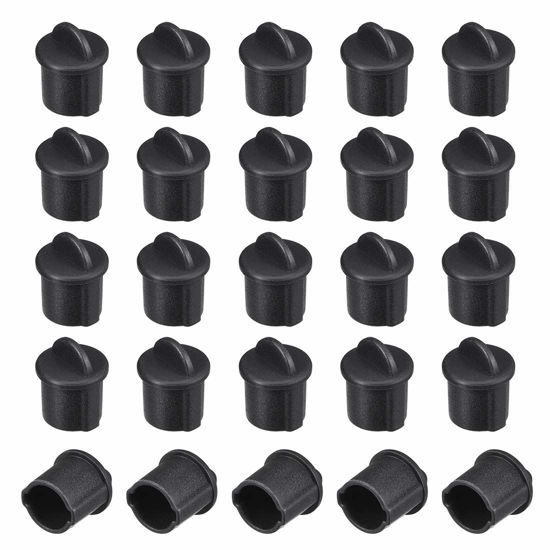 Picture of uxcell Silicone BNC Anti-Dust Stopper Cap Cover for Female Port Black 20pcs