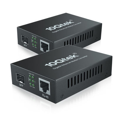 Picture of 2 Pack 1.25G Gigabit SFP to RJ45 Fiber to Ethernet Media Converter, 10/100/1000M RJ45 to 1000Base SFP, Fiber to Ethernet Converter, Supports 1000BASE-SX/LX SFP LC Transceiver Module