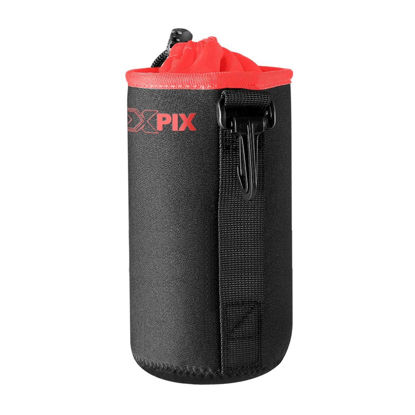 Picture of XPIX Large Neoprene Pouch Bag for DSLR Camera Lens (Canon, Nikon, Fujifilm, Sony, Olympus, Panasonic, and More)