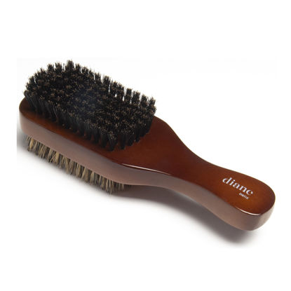 Picture of Diane Premium 100% Boar Bristle 2-Sided Club Brush for Men and Barbers - Medium and Firm Bristles for Thick Coarse Hair - Use for Detangling, Smoothing, Wave Styles, Soft on Scalp, Restores Shine