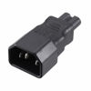 Picture of uxcell AC125V 10A/AC250V 2.5A IEC320 Male C14 to Female C7 Power Socket Adapter for Cord Connecting 3 Pcs