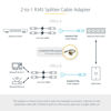 Picture of StarTech.com 2-to-1 RJ45 10/100 Mbps Splitter/Combiner - One Adapter Required at Each End of the Connection (RJ45SPLITTER)