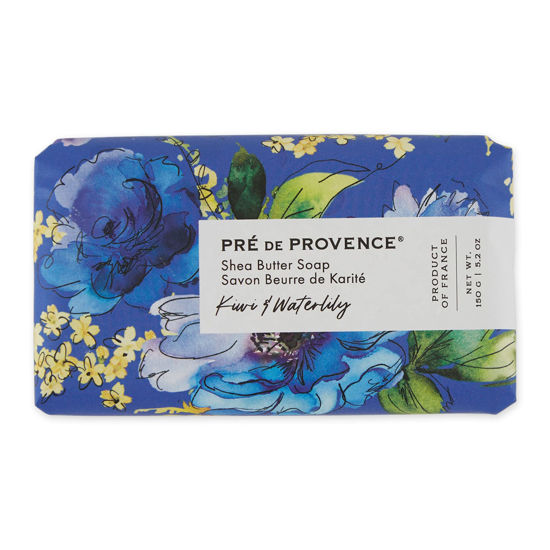 Picture of Pre de Provence Wrapped Artisanal Soap Bar, Organic Shea Butter Enriched, Natural French Skincare, Quad Milled for a Rich Smooth Lather, Kiwi & Waterlily, 150 Gram