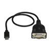 Picture of StarTech.com USB C to Serial Adapter Cable 16" (40cm) - USB Type C to RS232 (DB9) Converter Cable - USB-C Serial Cable for PLCs, Scanners, Printers - Male/Male - Windows/Mac/Linux (ICUSB232C)