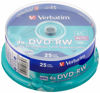 Picture of Verbatim DVD-RW 4.7Gb 4X Spindle 25 No 43639 Blank DVD rewritable